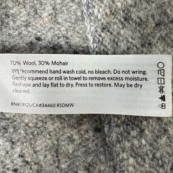 Eileen Fisher Womens Shawl Collar Jacket Cardigan Gray Wool Mohair size Medium - Picture 9 of 10